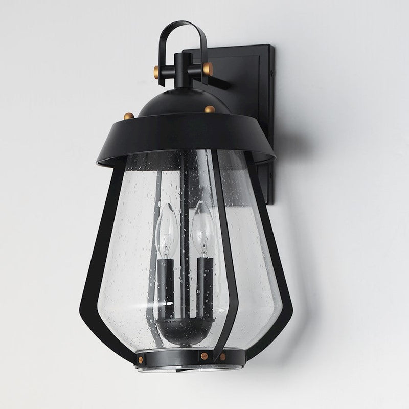 Maxim Lighting Mariner 2Lt Outdoor Wall Mount, Black/Brass/Seedy