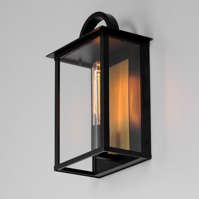 Maxim Lighting Manchester Outdoor Wall Sconce, Black/Clear