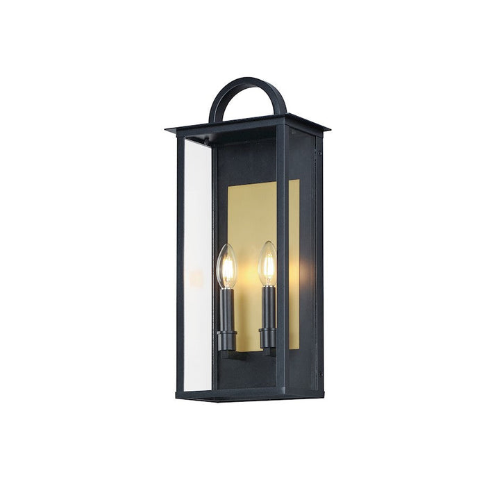 Maxim Lighting Manchester Med. 2 Light Outdoor Sconce, Black/Clear - 30754CLBK