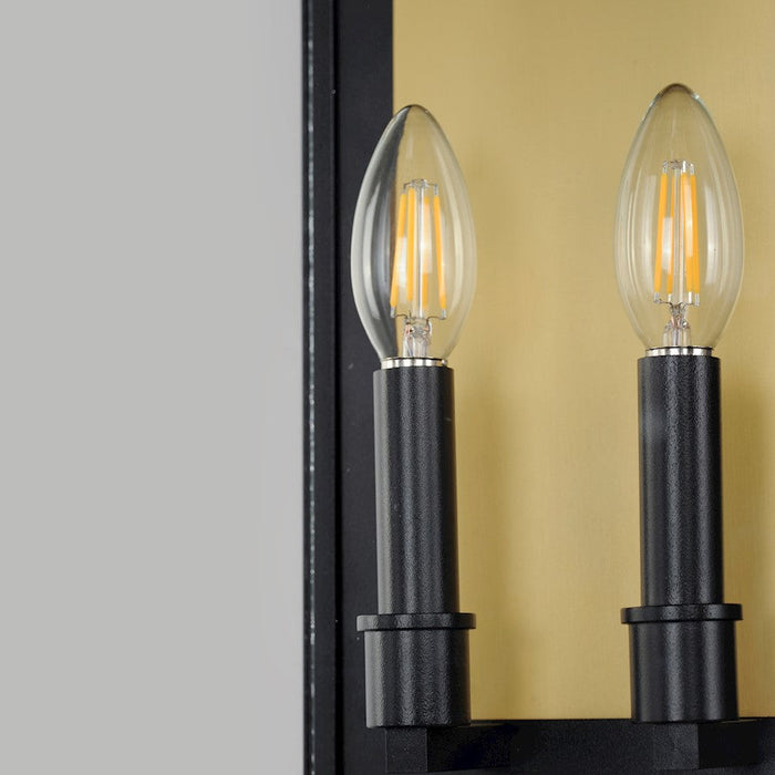 Maxim Lighting Manchester Outdoor Wall Sconce, Black/Clear