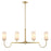 Maxim Lighting Town and Country 4 Lt Linear Pendant, Brass/White - 32004SWSBR