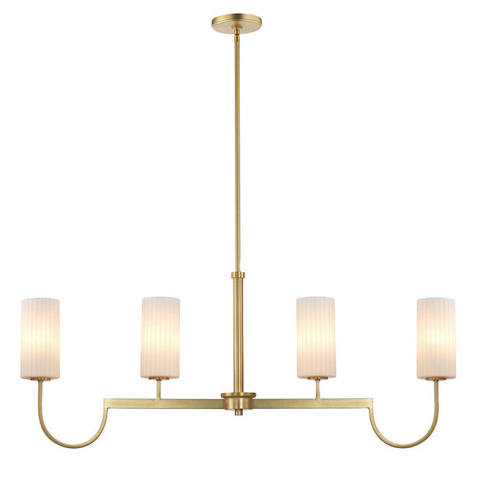 Maxim Lighting Town and Country 4 Lt Linear Pendant, Brass/White - 32004SWSBR