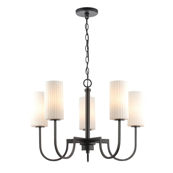 Maxim Lighting Town and Country 5 Light Chandelier, Black/White - 32005SWBK