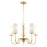 Maxim Lighting Town & Country 5 Light Chandelier, Brass/White - 32005SWSBR