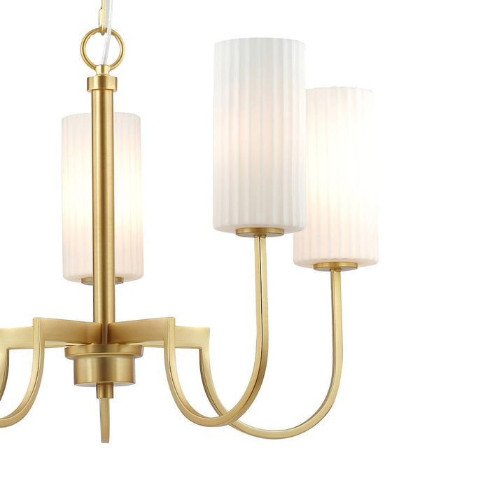 Maxim Lighting Town & Country Chandelier, Brass/White