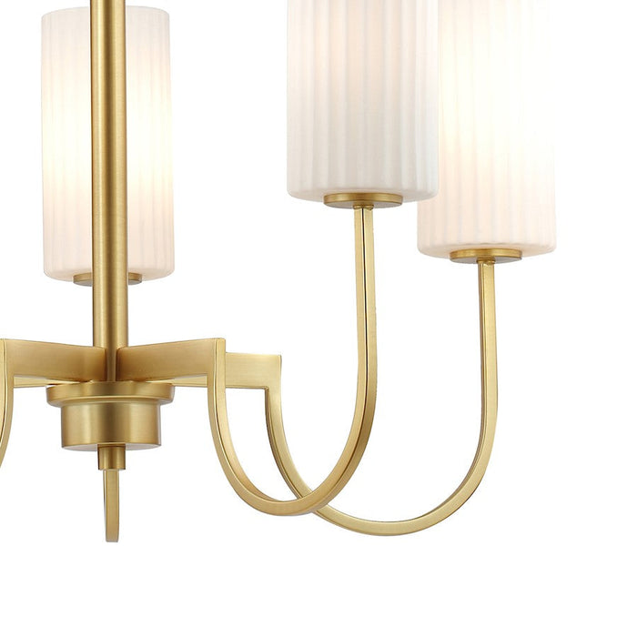 Maxim Lighting Town & Country Chandelier, Brass/White