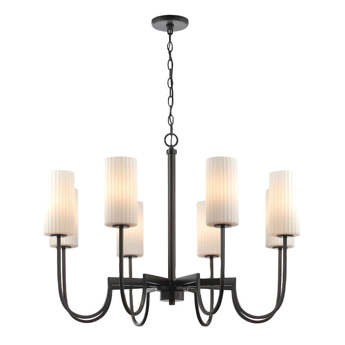 Maxim Lighting Town and Country 8 Light Chandelier, Black/White - 32008SWBK