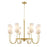 Maxim Lighting Town & Country 8 Light Chandelier, Brass/White - 32008SWSBR