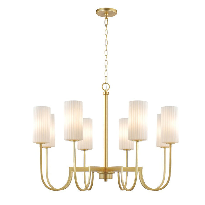 Maxim Lighting Town & Country 8 Light Chandelier, Brass/White - 32008SWSBR