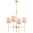 Maxim Lighting Huntington 4 Light Chandelier, Satin Brass/White - 32364WTSBR