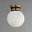 Maxim San Simeon 1 Light Semi-Flush Mount, Black/Brass/White