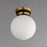 Maxim San Simeon 1 Light Semi-Flush Mount, Black/Brass/White