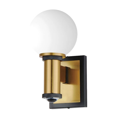 Maxim San Simeon 2 Light Wall Sconce, Black/Brass/White - 32482SWBKNAB