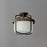 Maxim Ruffles 3 Light Semi-Flush Mount, Black/Antique Brass/White