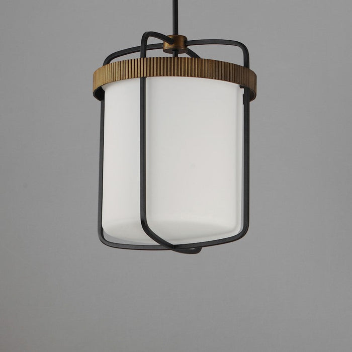 Maxim Ruffles 3 Light Pendant, Black/Antique Brass/Satin White