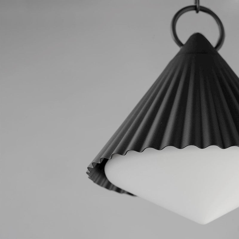 Maxim Lighting Odette 1 Light 13" Outdoor Pendant, Black/White