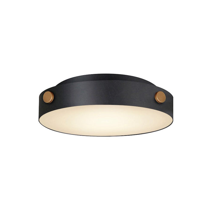 Maxim Rivet 1 Light Outdoor Flush Mount, Black/Antique Brass - 42129BKAB