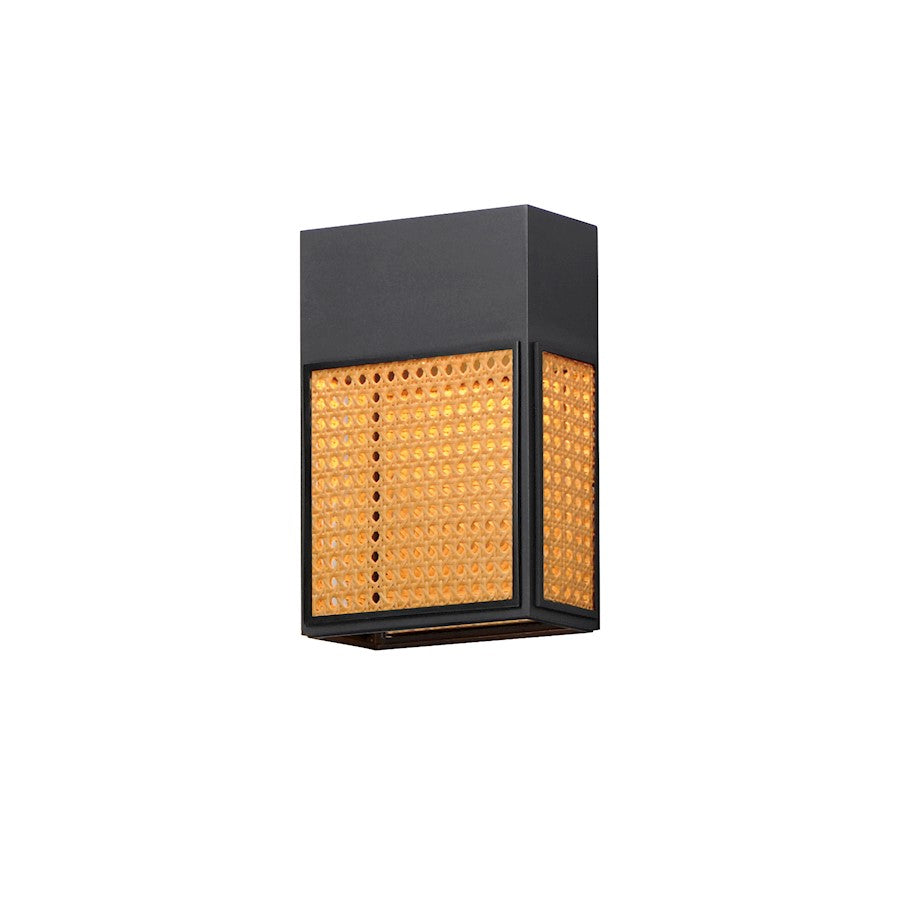 Maxim Lighting Lattice 1 Light 12" Outdoor Wall Mount, Rattan/Black - 54802RABK