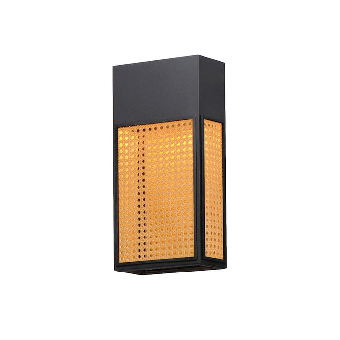 Maxim Lighting Lattice 1 Light 16" Outdoor Wall Mount, Rattan/Black - 54804RABK