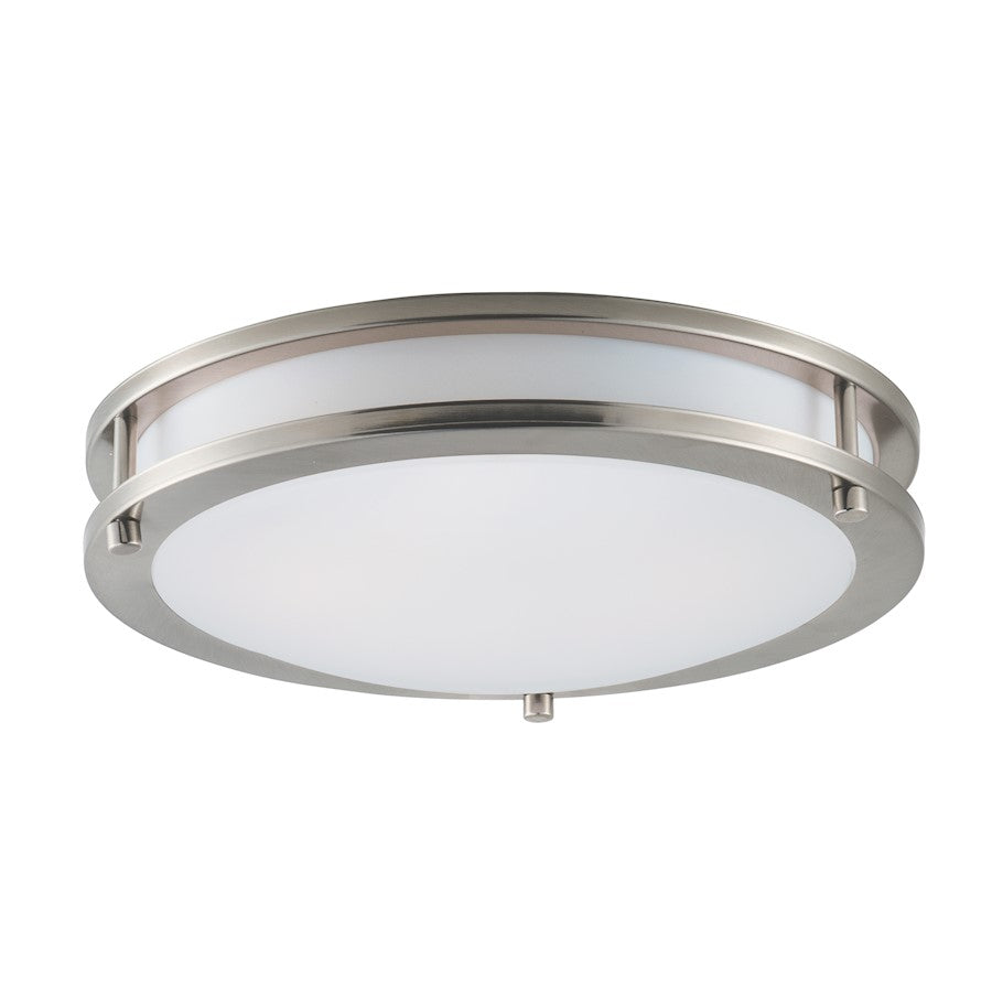 Maxim Lighting Linear LED 1-Light 12" Flush Mount, Nickel/White - 55542WTSN