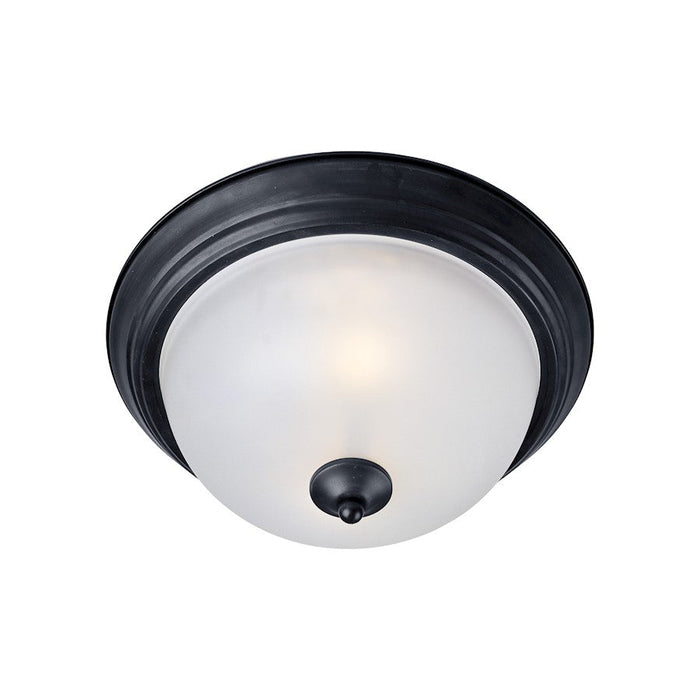 Maxim Lighting Essentials 584X 11.5" 1-Light Flush, Black/Frosted - 5840FTBK