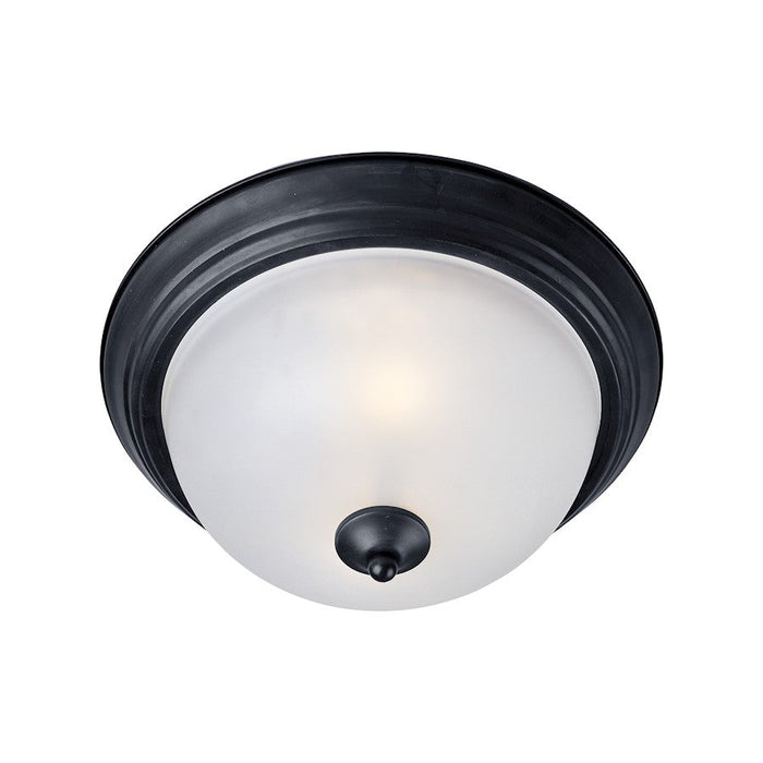 Maxim Lighting Essentials 584X 13.5" 2-Light Flush, Black/Frosted - 5841FTBK