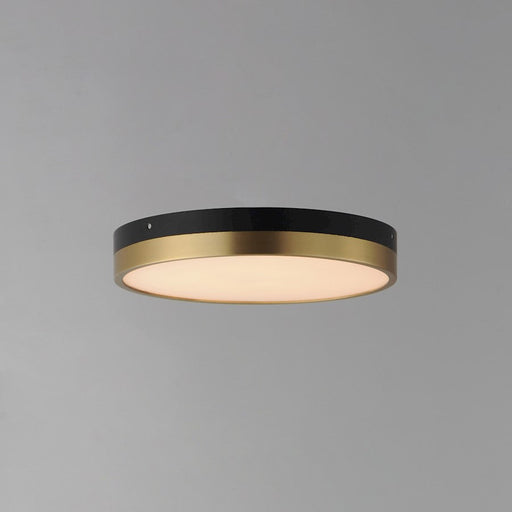 Maxim Dapper 1 Light Flush Mount, Black/Antique Brass/White