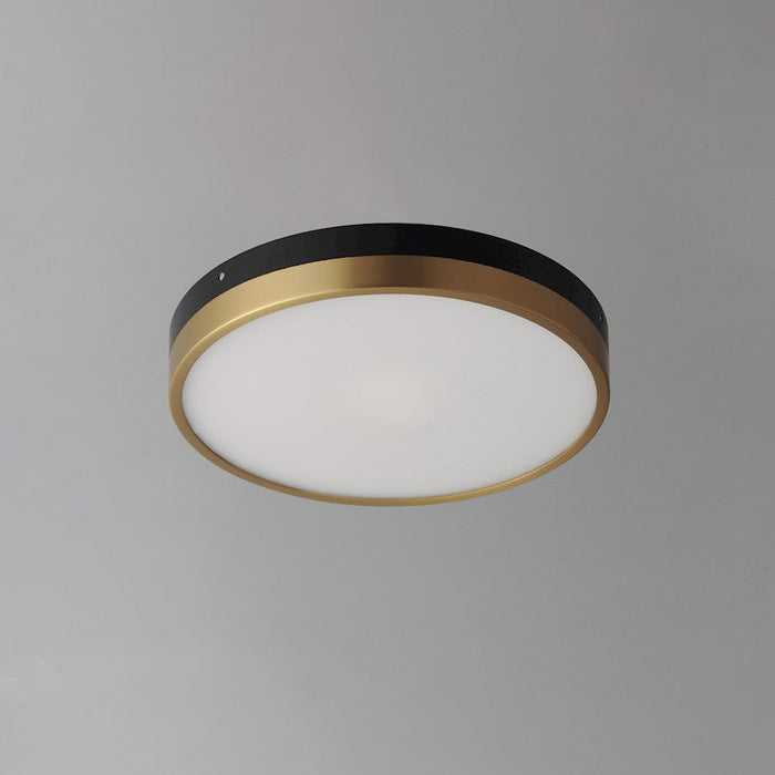 Maxim Dapper 1 Light Flush Mount, Black/Antique Brass/White