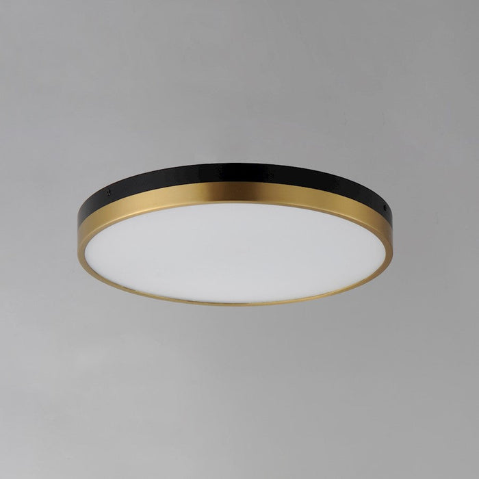 Maxim Dapper 1 Light Flush Mount, Black/Antique Brass/White