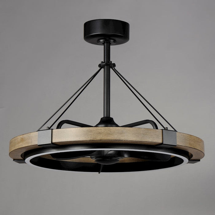 Maxim Lighting Timber 1 Light Fandelight, Driftwood/Black