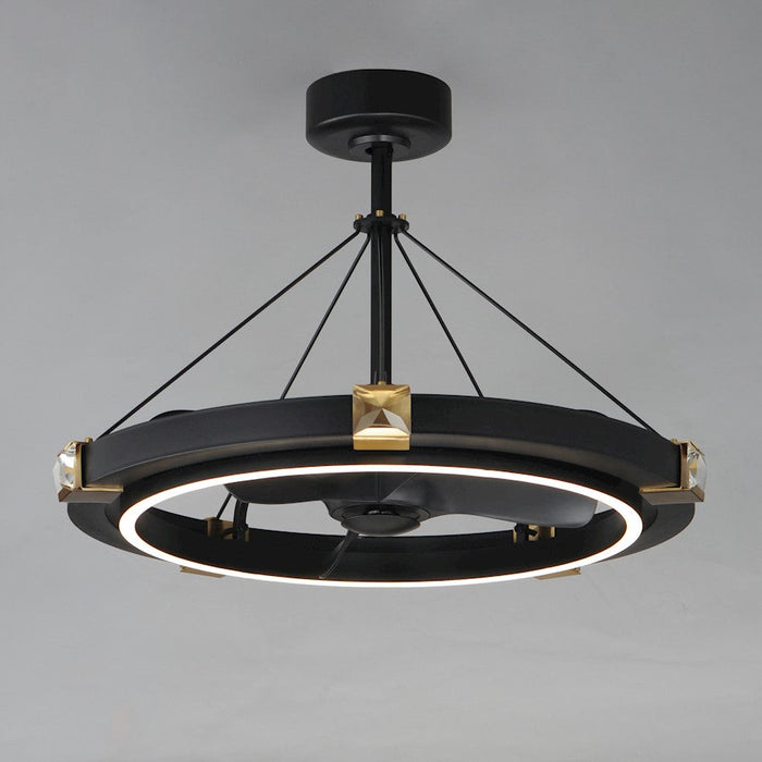 Maxim Jewel 1 Light Fandelight, Black/Gold/Beveled Crystal