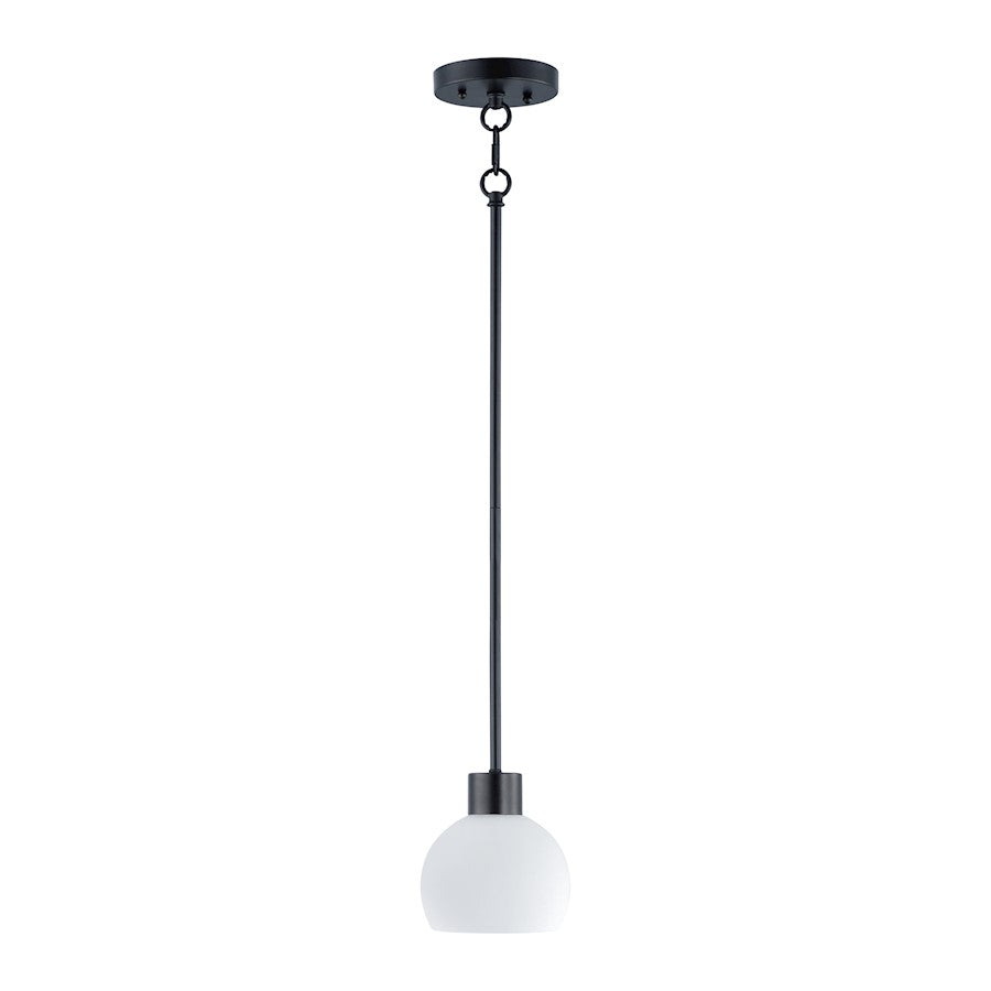 Maxim Lighting Coraline 1-Light Mini Pendant, Black/Satin White - 91270SWBK