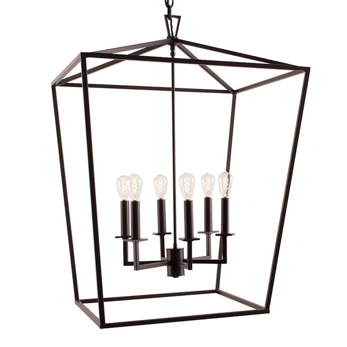 Norwell Lighting 6 Light Large Cage Pendant Ceiling, Bronze - 1082-BR-NG