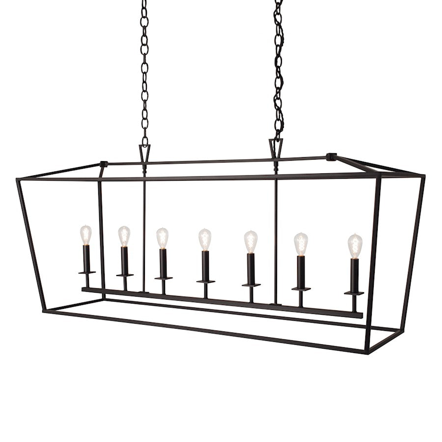 Norwell Lighting 7 Light Linear Cage Pendant, Bronze - 1083-BR-NG