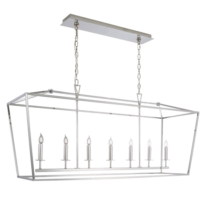 Norwell Lighting 7 Light Linear Cage Pendant, Polished Nickel - 1083-PN-NG