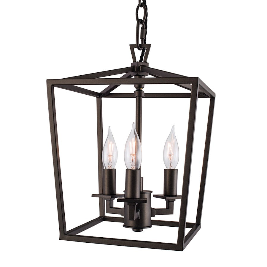 Norwell Lighting 3 Light Cage Pendant, Bronze - 1084-BR-NG