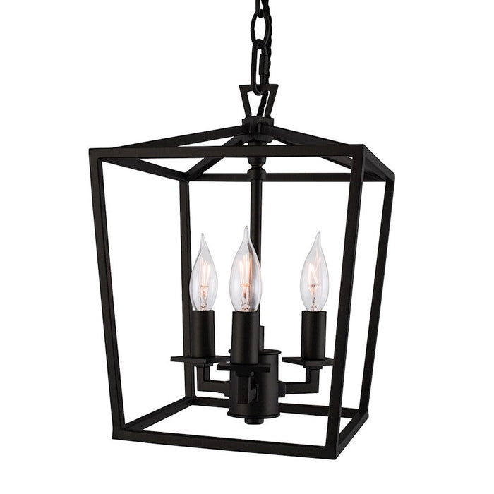 Norwell Lighting 3 Light Cage Pendant, Matte Black - 1084-MB-NG