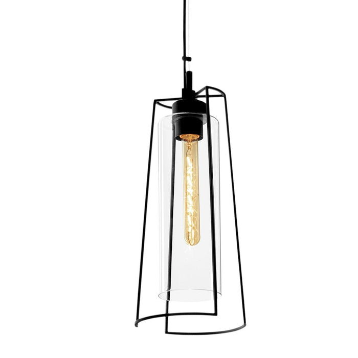 Norwell Lighting Cere Indoor/Outdoor Narrow 1 Light Pendant, Black - 1243-MB-CL