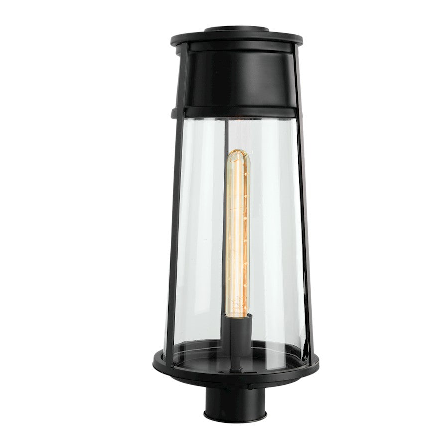 Norwell Lighting Cone Outdoor 1 Light Post, Matte Black - 1247-MB-CL