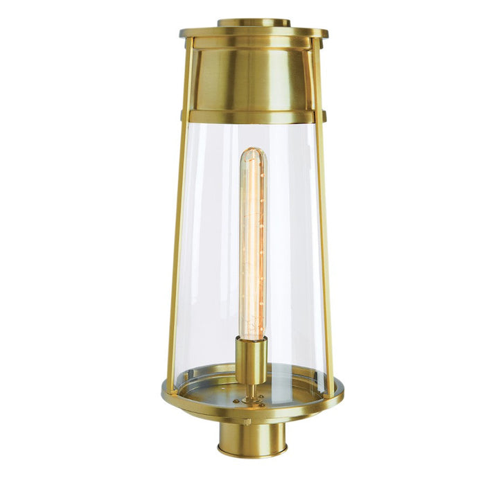 Norwell Lighting Cone Outdoor 1 Light Post, Satin Brass - 1247-SB-CL