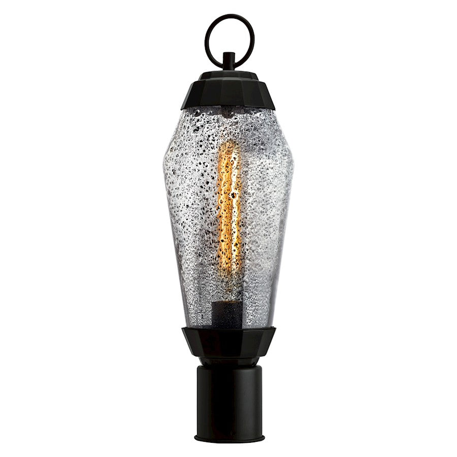 Norwell Lighting Lyrids 1 Light Post Lantern, Matte Black/Glass - 1267-MB-IG