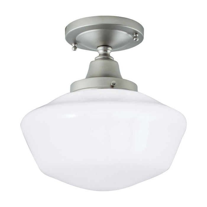 Norwell Lighting Schoolhouse 1 Light Flush Mount, Nicke/Opal - 5361F-BN-SO