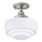 Norwell Lighting Schoolhouse 1 Light Flush Mount, BR Nickel/Step - 5361F-BN-ST