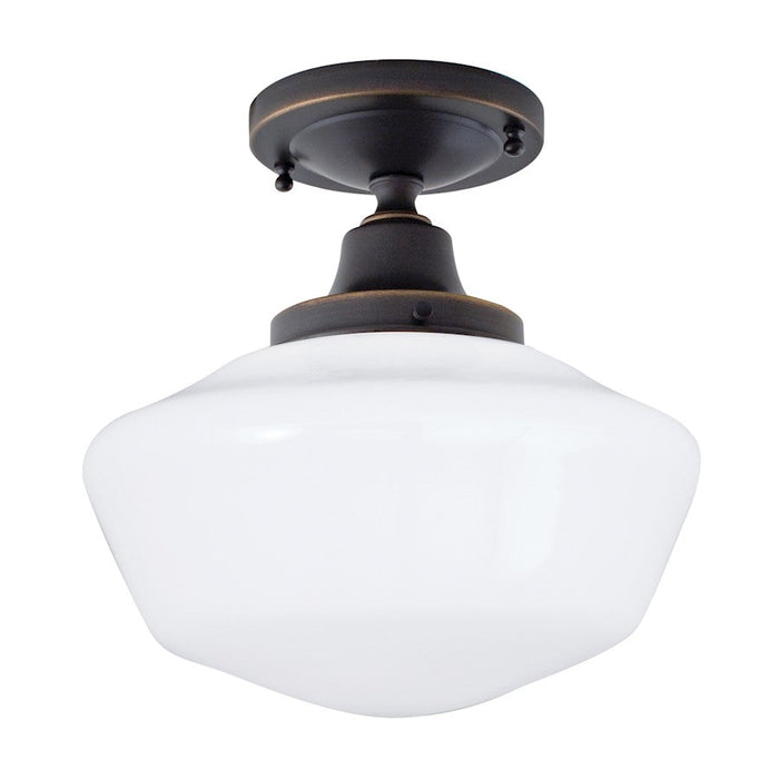 Norwell Lighting Schoolhouse 1 Light Flush Mount, Bronze/Opal - 5361F-OB-SO