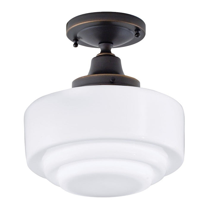 Norwell Lighting Schoolhouse 1 Light Flush Mount, Bronze/Stepped - 5361F-OB-ST