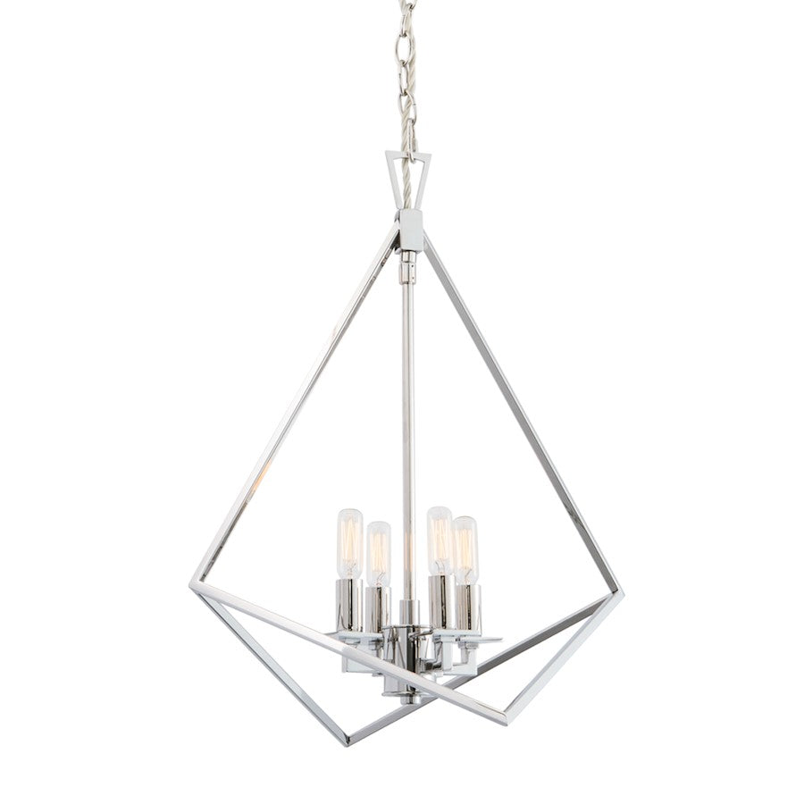 Norwell Lighting Trapezoid Cage 4 Light Chandelier, Polished Nickel - 5388-PN-NG