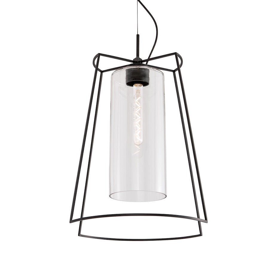 Norwell Lighting Cere 1 Light Pendant, Matte Black - 5389-MB-CL