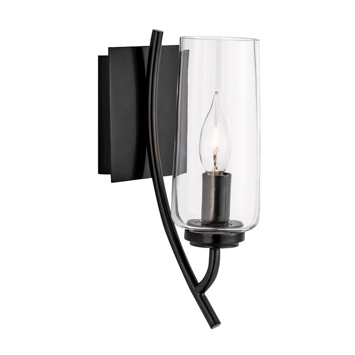 Norwell Lighting Tulip 1 Light Sconce, Acid Dipped Black - 8153-ADB-CL