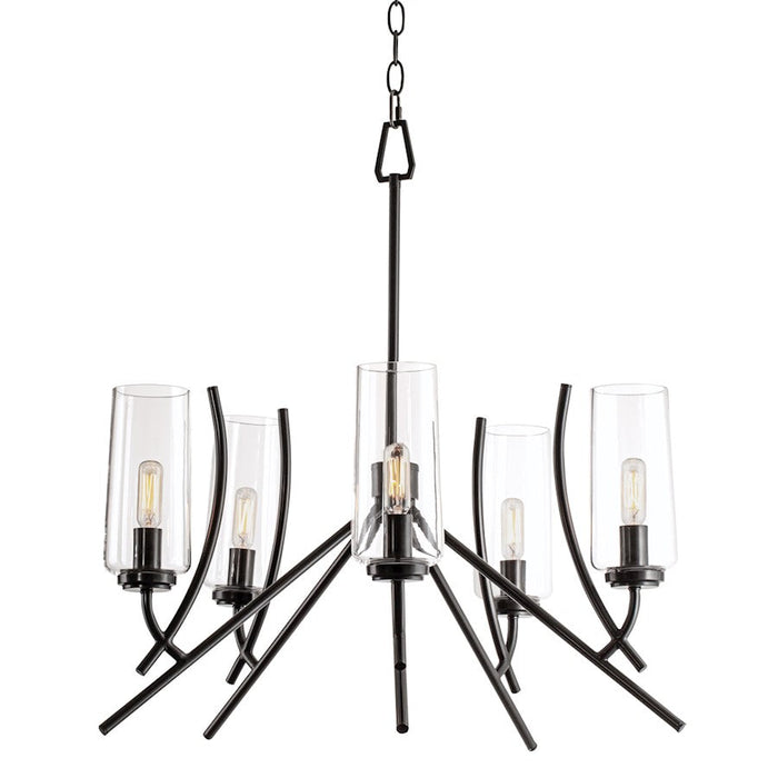 Norwell Lighting Tulip 5 Light Chandelier, Acid Dipped Black - 8154-ADB-CL