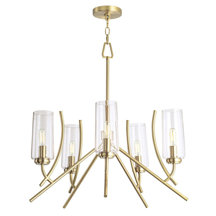 Norwell Lighting Tulip 5 Light Chandelier, Satin Brass - 8154-SB-CL